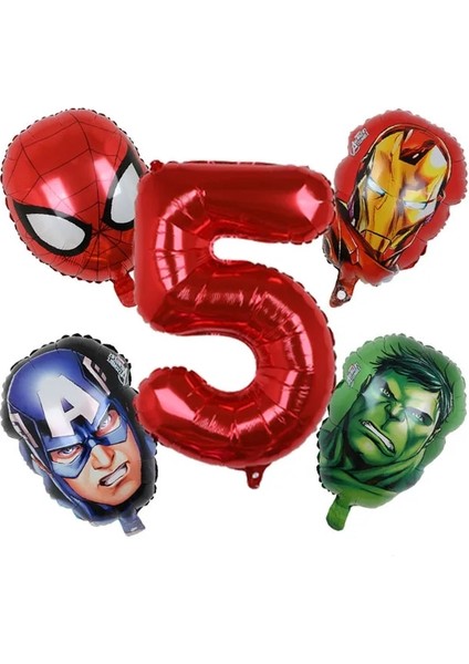 Açık Yeşil 5 Adet Marvel Süper Kahraman Balon Örümcek Adam Alüminyum Folyo Balonlar Çocuklar Doğum Günü Partisi Dekorasyon Bebek Duş Demir Adam Balonlar (Yurt Dışından)