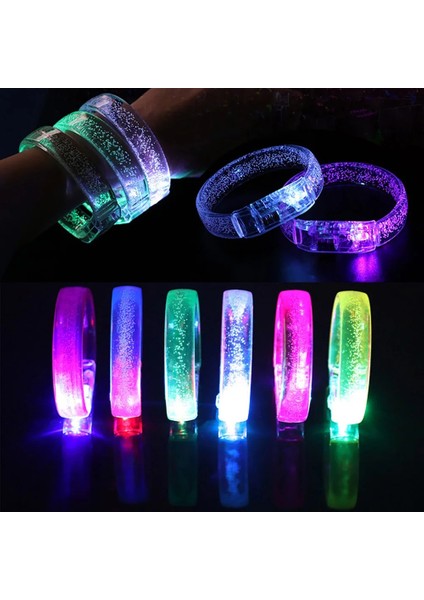 Renkli Lamba 5 Adet LED Parlayan Bilezik 7 Renk Işık Kabarcık Yanıp Sönen Bileklik Koşu Kol Bandı Bar Konser Tezahürat Sahne Rave Parti Aydınlık Dekor (Yurt Dışından) fiyatları