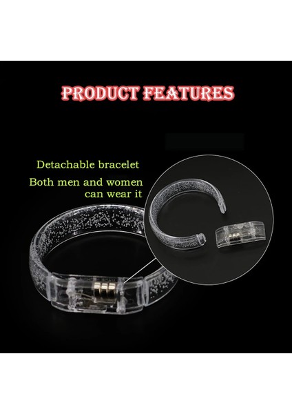 Renkli Lamba 5 Adet LED Parlayan Bilezik 7 Renk Işık Kabarcık Yanıp Sönen Bileklik Koşu Kol Bandı Bar Konser Tezahürat Sahne Rave Parti Aydınlık Dekor (Yurt Dışından) indirimleri