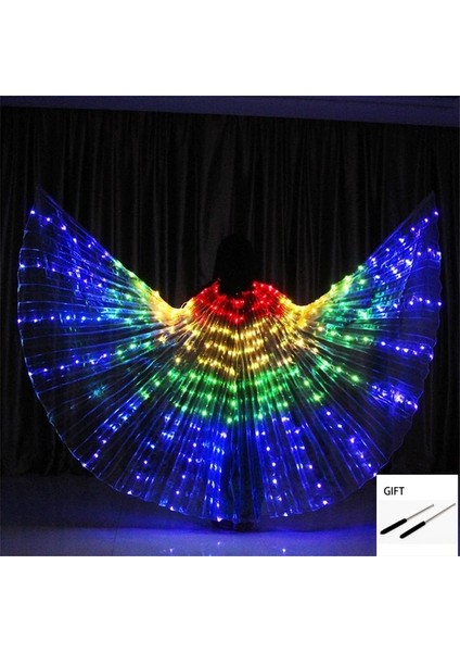 Renk L (Yetişkin 155-175CM) Oryantal Dans LED Kelebek Kanatları Parti Festivali Performansı Floresan Isis Kanatları Oryantal Dans Karnaval Kostümleri Yetişkinler Için Gösterir (Yurt Dışından)