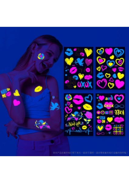 1 Adet Kızdırma Parti Dövme Çıkartmalar Floresan Cadılar Bayramı Yüz Vücut Etiket Neon Parti Malzemeleri Mutlu Doğum Günü Partisi Dekoru (Yurt Dışından) fiyatları