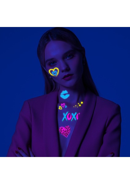 1 Adet Kızdırma Parti Dövme Çıkartmalar Floresan Cadılar Bayramı Yüz Vücut Etiket Neon Parti Malzemeleri Mutlu Doğum Günü Partisi Dekoru (Yurt Dışından) indirimleri