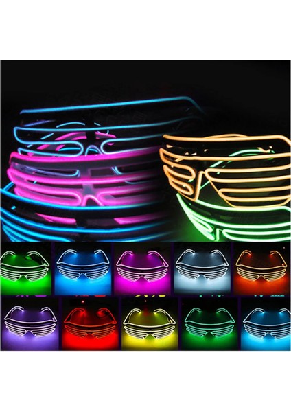 Sarı LED Işıklı Gözlük Cadılar Bayramı Parlayan Neon Noel Partisi Bril Yanıp Sönen Hafif Parlamalı Güneş Gözlüğü Cam Festivali Malzemeleri Kostümleri (Yurt Dışından) fiyatları