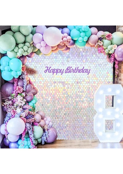 Rüya Gibi Pinkfull 1 Yanardöner Parti Payet Zemin Glitter Pırıltılı Kare Payet Panel Duvar Popüler Düğün Dekor Bebek Duş Doğum Günü Dekorasyon (Yurt Dışından)