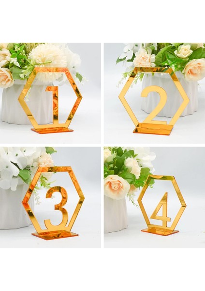Altın 1 Ila 15 15 Adet Masa Numarası Akrilik Düğün Parti Dekoru Için Doğum Günü Şerit Altın Rengi Geometrik Standı ile (Yurt Dışından) fırsatları