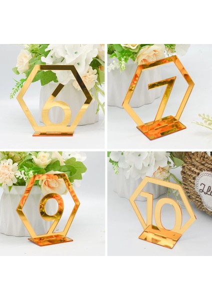 Altın 1 Ila 15 15 Adet Masa Numarası Akrilik Düğün Parti Dekoru Için Doğum Günü Şerit Altın Rengi Geometrik Standı ile (Yurt Dışından) indirimleri