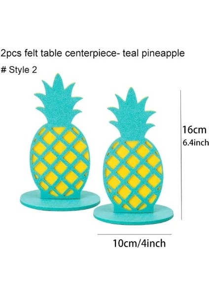 Ananas-Mavi 2 Adet Tropikal Parti Flamingo Kaktüs Hindistan Cevizi Ağacı Centerpiece Masa Dekorasyon Doğum Günü Yaz Düğün Hawaii Parti Süslemeleri (Yurt Dışından)