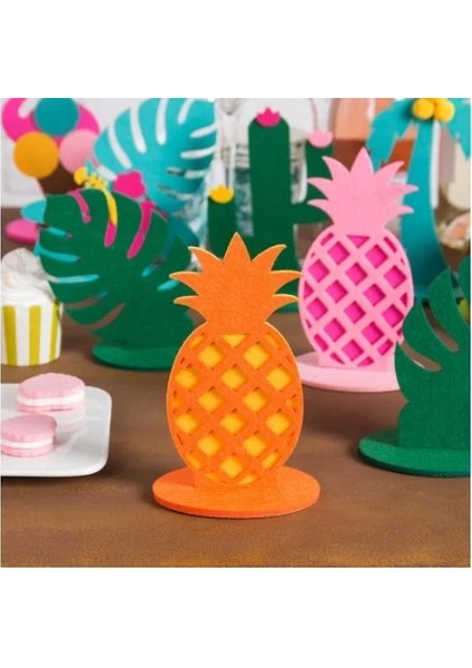 Ananas-Mavi 2 Adet Tropikal Parti Flamingo Kaktüs Hindistan Cevizi Ağacı Centerpiece Masa Dekorasyon Doğum Günü Yaz Düğün Hawaii Parti Süslemeleri (Yurt Dışından)