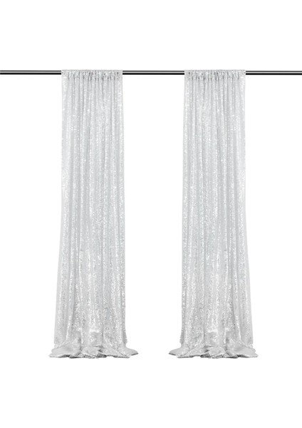 Gümüş Payet Zemin Perdeleri 2 Adet 2FTX8FT Glitter Fotoğraf Arka Fonu Parti Süslemeleri Doğum Günü Düğün Fotoğrafçılığı Arka Plan Curta (Yurt Dışından)