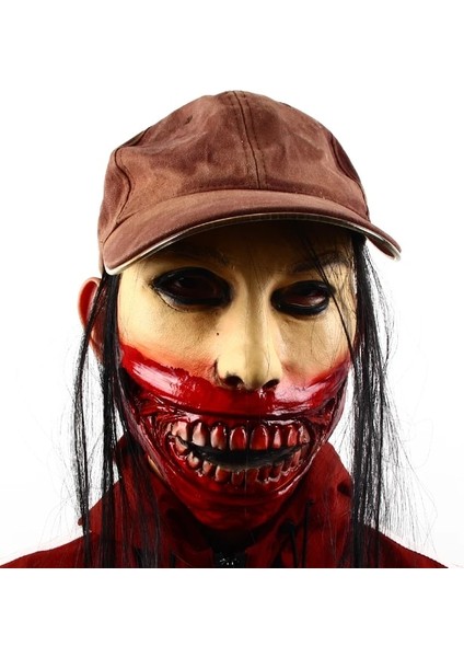 X10097 Cadılar Bayramı Kanlı Korkunç Maskeler Yetişkin Zombi Canavar Vampir Maskesi Lateks Kostüm Partisi Tam Kafa Uzun Saç Femme Perili Ev Maskesi (Yurt Dışından)