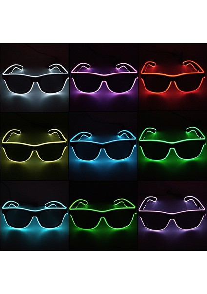 Sarı 3 Glow Neon Rave Gözlük El Tel Yanıp Sönen LED Güneş Gözlüğü Light Up Kostümleri Glow Parti Malzemeleri Cadılar Bayramı Dekorasyon (Yurt Dışından) fırsatları