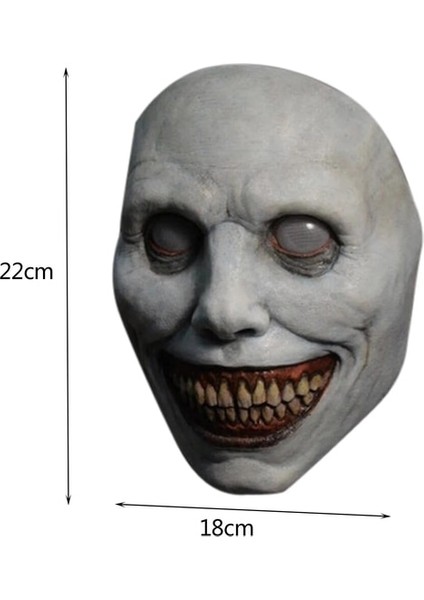 Bej Cadılar Bayramı Zombi Maskesi Gülümseyen Şeytanlar Evil Cosplay Sahne Scarry Maske Gerçekçi Masquerade Maskesi Hayalet Korkunç Maske (Yurt Dışından)