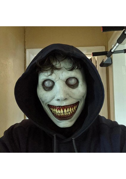 Bej Cadılar Bayramı Zombi Maskesi Gülümseyen Şeytanlar Evil Cosplay Sahne Scarry Maske Gerçekçi Masquerade Maskesi Hayalet Korkunç Maske (Yurt Dışından) indirimleri