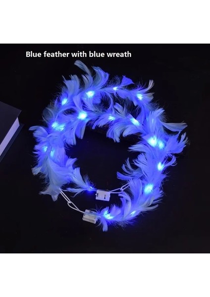 D 10 Adet 10 Adet Taç Çiçekler LED Tüyler Taç Eşarplar Aydınlık Tüyler Melekler Taç Bantlar Düğün Parti Noel Hediyesi (Yurt Dışından)