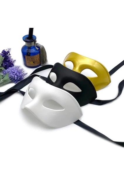 Siyah Cadılar Bayramı Masquerade Siyah Erkek Maskesi Yarım Yüz Yetişkin Parti Beyaz Kişilik Olgun Yakışıklı Moda Antik Yüz Maskesi Adam (Yurt Dışından) modelleri