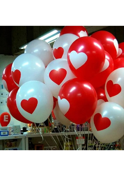 Beyaz 10 Adet/grup 12 Inç Kırmızı Aşk Kalp Lateks Balonlar Düğün Itirafı Yıldönümü Dekorasyon Hava Balonu Evlilik Hediyesi Helyum Topu (Yurt Dışından)
