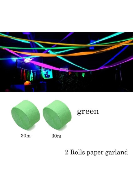 2 Rulo Yeşil Siyah Işık Neon Parti Yüz ve Vücut Boyası Glow Panit Renk Güzellik Makyaj Vücut Boyası Uv Blacklight Neon Floresan Parti Malzemeleri (Yurt Dışından)