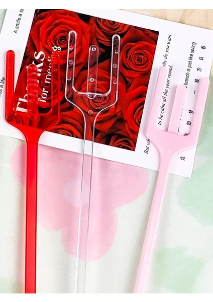 Pembe Küçük 80 Adet Üç Uçlu Çiçek Aranjmanı Buket Ambalaj Kartı Sabit Plastik El Yapımı Dıy Kart Sahibinin 80 Adet (Yurt Dışından) fiyatları