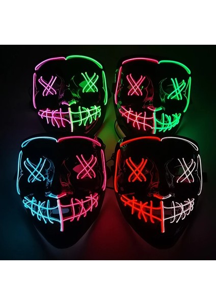 Yetişkinler Için Stil 9 Işıklı Cadılar Bayramı Maskesi LED Işıklı Karanlıkta Parlayan Cadılar Bayramı Partisi Süslemeleri (Yurt Dışından) fırsatları