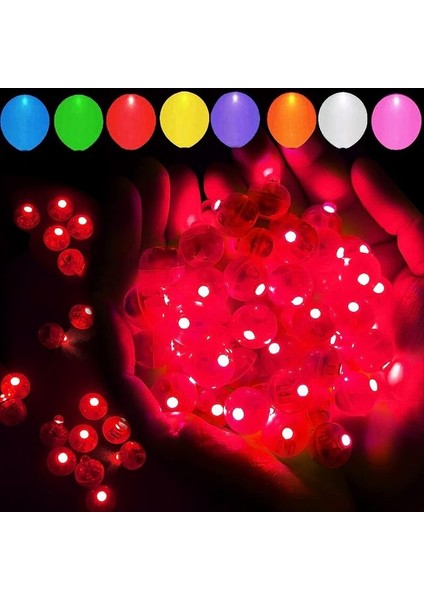 Kırmızı 50 Adet 50 Adet LED Balon Işıkları Çok Renkli LED Işık Mini Yuvarlak Top Lamba Kağıt Fener Balon Için Kapalı Açık Parti Doğum Günü Deco (Yurt Dışından)
