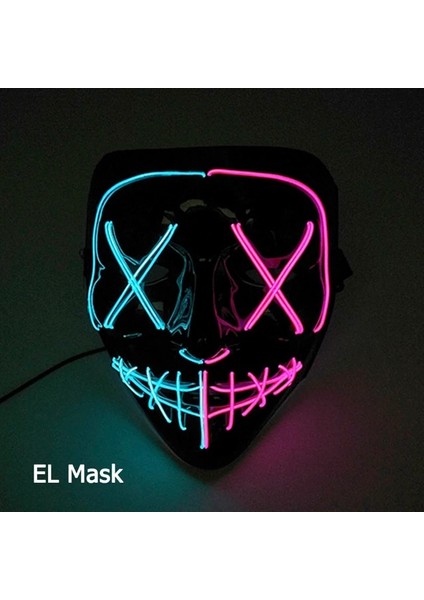 Stil 31 Cosplay Cadılar Bayramı Partisi Maskesi Aydınlık Light Up LED Maske El Neon Parlayan Anime Maske Masque Masquerade Maskeleri Korku Karnaval Maskesi (Yurt Dışından)