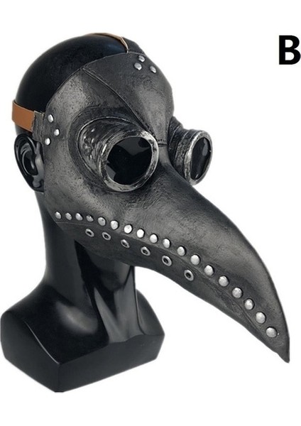 B Cadılar Bayramı Veba Doktor Kuş Maskesi Uzun Burun Steampunk Korkunç Lateks Maske Cadılar Bayramı Kostüm Sahne Parti Iyilik (Yurt Dışından)