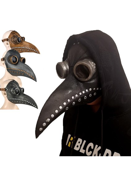 B Cadılar Bayramı Veba Doktor Kuş Maskesi Uzun Burun Steampunk Korkunç Lateks Maske Cadılar Bayramı Kostüm Sahne Parti Iyilik (Yurt Dışından) modelleri