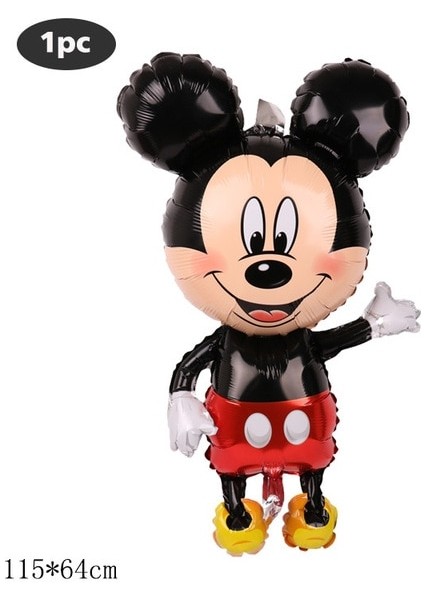 1 Adet Minnie Mouse Folyo Balonlar Mickey 1st Doğum Günü Partisi Süslemeleri Çocuklar Balon Numarası 1 Globos Bebek Duş Konfeti Lateks Top Oyuncak (Yurt Dışından)