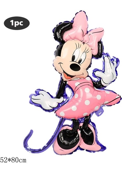 1 Adet Minnie Mouse Folyo Balonlar Mickey 1st Doğum Günü Partisi Süslemeleri Çocuklar Balon Numarası 1 Globos Bebek Duş Konfeti Lateks Top Oyuncak (Yurt Dışından)