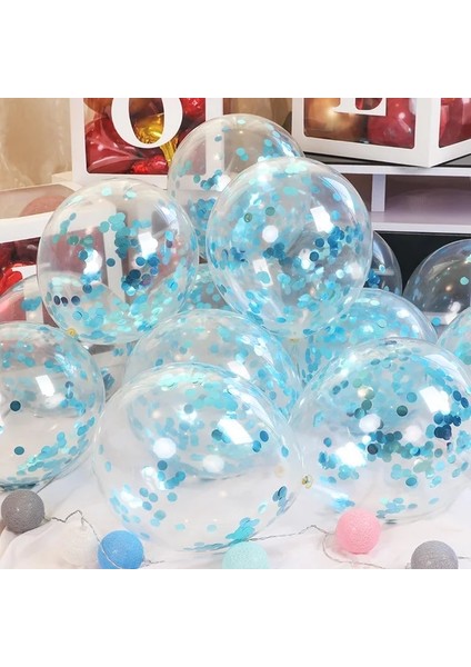 Tiffany Mavi 10 Adet 12 Inç Altın Yıldız Konfeti Lateks Balonlar Glitter Temizle Şeffaf Balonlar Düğün Birthdy Parti Dekorasyon Helyum Topları (Yurt Dışından)