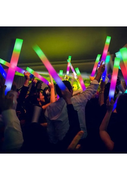 Beyaz 10 Adet 5/10/15/30/50 Adet Renkli LED Parlak Çubuk Kolye Light-Up LED Parlak Köpük Çubuk Tezahürat Tüpü Koyu Işık Doğum Günü Düğün Parti Malzemeleri (Yurt Dışından) fırsatları