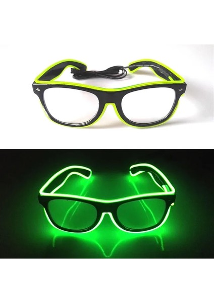 Limon Yeşili 2 Glow Neon Rave Gözlük El Tel Yanıp Sönen LED Güneş Gözlüğü Light Up Kostümleri Glow Parti Malzemeleri Cadılar Bayramı Dekorasyon (Yurt Dışından)