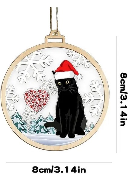 Stil 10 Sevimli Yavru Kedi Noel Süs Kire Dayanıklı 2d Akrilik Kedi Asılı Kolye Zanaat Ağaç Kapı Pencere Dolap Raf 2022 (Yurt Dışından)