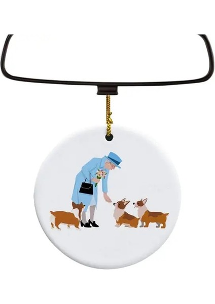 B Kraliçe ve Corgi Noel Süs 2023 Broş Pin Rozeti Majesteleri Kraliçe Elizabeth Iı Asılı Süsler (Yurt Dışından)
