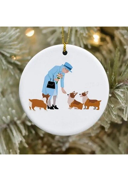 B Kraliçe ve Corgi Noel Süs 2023 Broş Pin Rozeti Majesteleri Kraliçe Elizabeth Iı Asılı Süsler (Yurt Dışından)