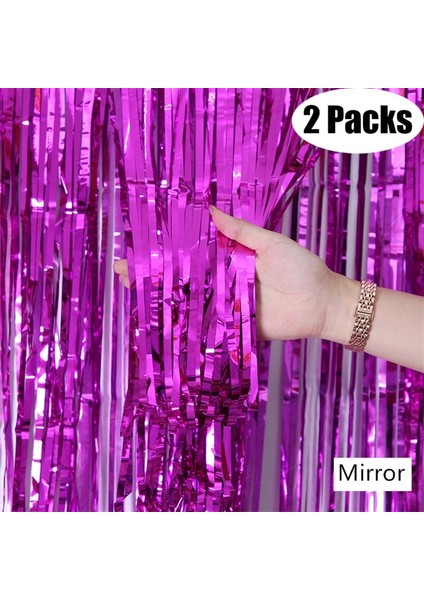 Ayna Gül Kırmızı 2 Paket Metalik Folyo Tinsel Saçak Perdeler Doğum Günü Düğün Bekarlığa Veda Partisi Dekorasyon Yetişkin Yıldönümü Fotoğraf Arka Plan (Yurt Dışından) fiyatları