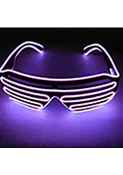Mor LED Gözlük Neon Parti Yanıp Sönen Gözlük El Tel Parlayan Gafas Aydınlık Bril Yenilik Hediye Glow Güneş Gözlüğü Parlak Işık Malzemeleri (Yurt Dışından)