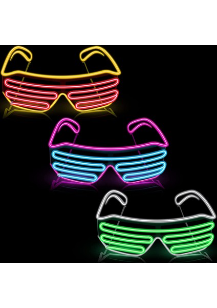 Mor LED Gözlük Neon Parti Yanıp Sönen Gözlük El Tel Parlayan Gafas Aydınlık Bril Yenilik Hediye Glow Güneş Gözlüğü Parlak Işık Malzemeleri (Yurt Dışından) modelleri