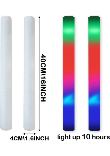 30 Adet Köpük Sopa LED Işıklı Çubuklar Parti Rave Köpük Parlak Çubuk Kolye Rgb Floresan Koyu Işık Bar Düğün Doğum Günü Festivali Malzemeleri Aksesuarları (Yurt Dışından) indirimleri