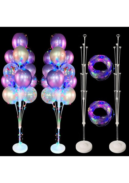 50 Adet Pembe Kolye Balon Sütun Balon Bebek Duş Için Standı Doğum Günü Düğün Parti Dekorasyon Eid Balon Kemer Kiti Pompa Klip Balonlar Aksesuarları (Yurt Dışından)