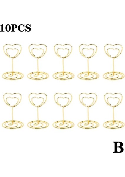 B 10 Adet Metal Yer Kartı Sahipleri Fotoğraf Klip Standları Düğün Masa Numarası Adı Burcu Düğün Parti Ev Dekor Için Standı Güzel Klipler (Yurt Dışından)