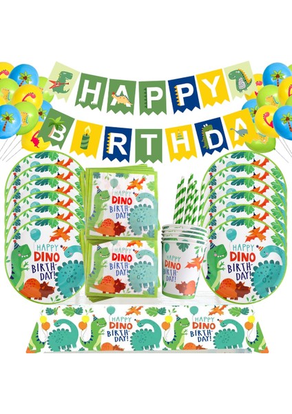 BPLZZ-81PCS Dinozor Tema Boys Doğum Günü Partisi Dekorasyon Şekeri Tek Kullanımlık Sofra Seti Bardak Plaka Orman Dekorasyon Bebek Duş Malzemeleri (Yurt Dışından) fiyatları