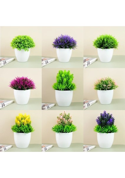 B04 Yapay Bitkiler Bonsai Küçük Yeşil Ağaç Bitkiler Sahte Çiçek Saksı Süs Ev Odası Bahçe Ofis Masası Sahte Bonsai Dekorasyon (Yurt Dışından)