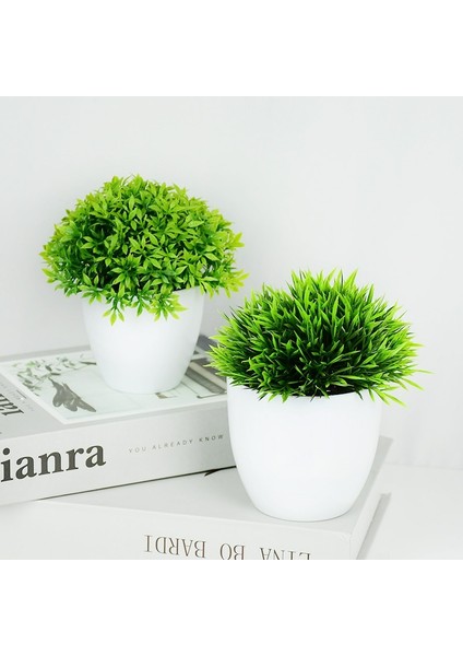 B04 Yapay Bitkiler Bonsai Küçük Yeşil Ağaç Bitkiler Sahte Çiçek Saksı Süs Ev Odası Bahçe Ofis Masası Sahte Bonsai Dekorasyon (Yurt Dışından)