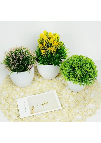 B04 Yapay Bitkiler Bonsai Küçük Yeşil Ağaç Bitkiler Sahte Çiçek Saksı Süs Ev Odası Bahçe Ofis Masası Sahte Bonsai Dekorasyon (Yurt Dışından)