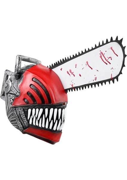 Stil 1 Anime Chainsawman Cosplay Tam Kafa Maque 2022 Anime Chainsawman Lateks Yüz Kapatma Korkunç Denji Kostüm Partisi Aksesuarları (Yurt Dışından) fırsatları