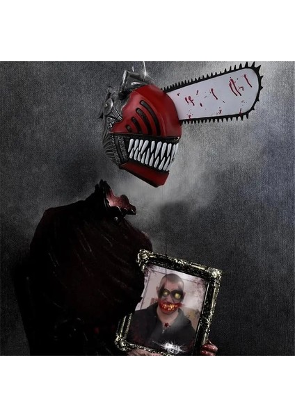 Stil 1 Anime Chainsawman Cosplay Tam Kafa Maque 2022 Anime Chainsawman Lateks Yüz Kapatma Korkunç Denji Kostüm Partisi Aksesuarları (Yurt Dışından) indirimleri