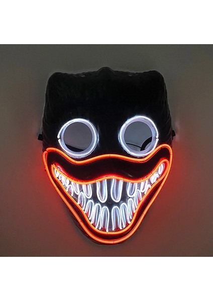 E Yeni Tasarım Aydınlık Neon El Parti Maskesi Cadılar Bayramı Yanıp Sönen Komik Maske Karanlıkta Parlayan Cadılar Bayramı Sahne Masquerade (Yurt Dışından) fiyatları