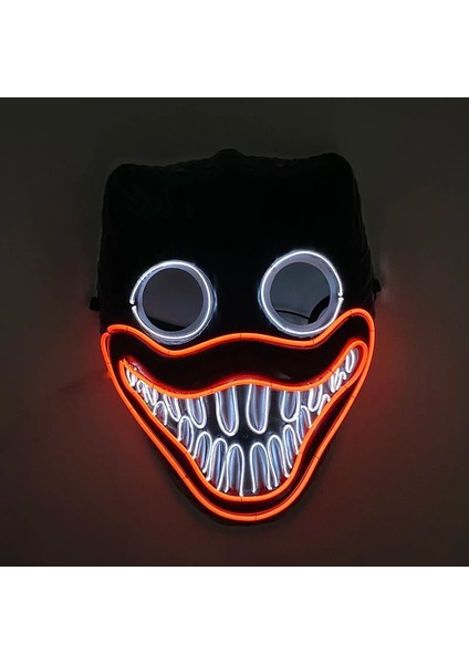 E Yeni Tasarım Aydınlık Neon El Parti Maskesi Cadılar Bayramı Yanıp Sönen Komik Maske Karanlıkta Parlayan Cadılar Bayramı Sahne Masquerade (Yurt Dışından) modelleri