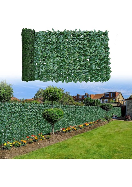 Kahverengi Lvy Yaprakları 2 Metre x 0.5 Metre Yapay Yaprak Çit Panelleri 4/3/2/1 M Uzun Sahte Sarmaşık Çit Sahte Yapraklar Gizlilik Çit Bahçe Çiti Balkon Teras Veranda Ekranı (Yurt Dışından)